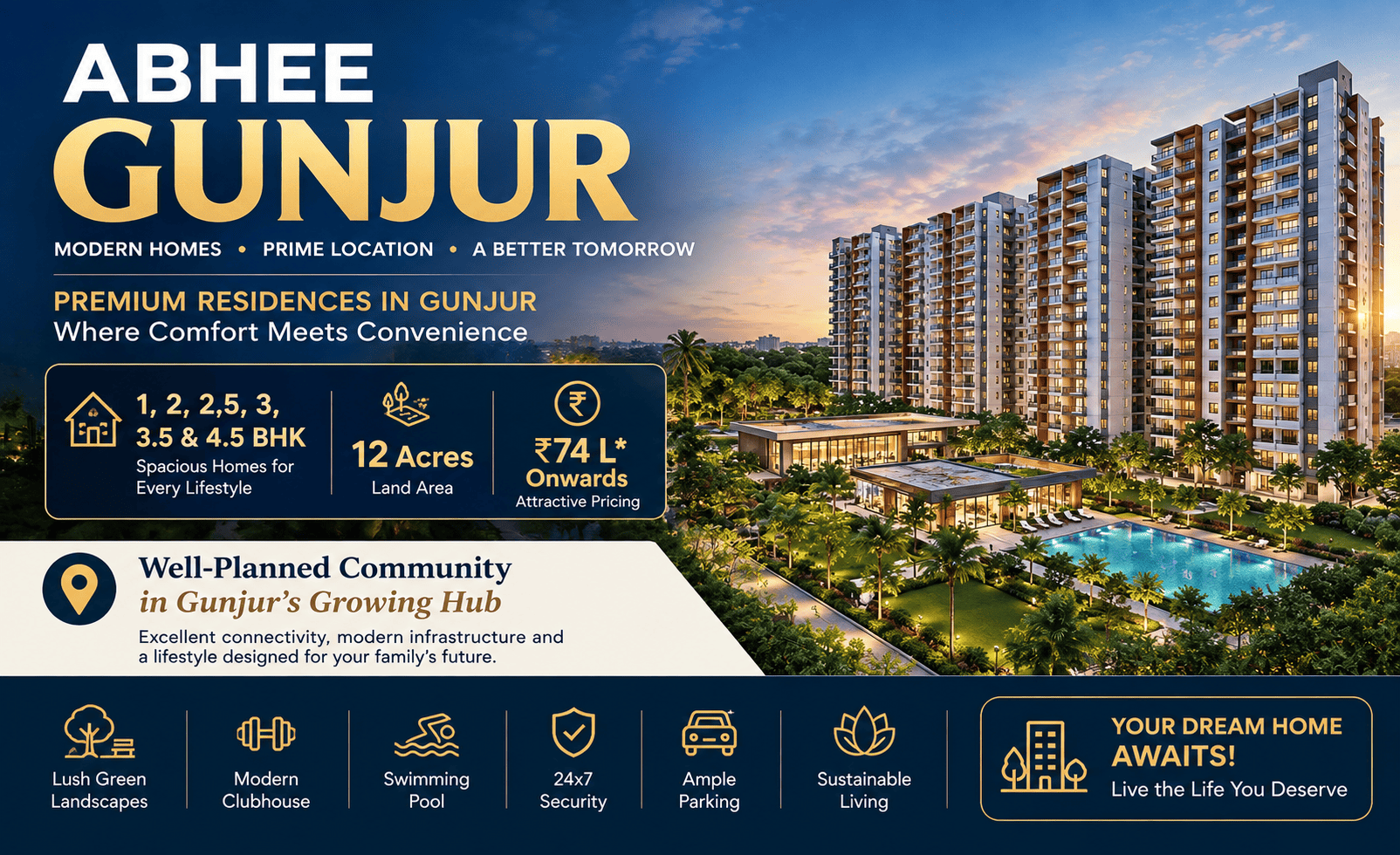 Abhee Gunjur - Premium Apartments Near Gunjur Lake, Bangalore